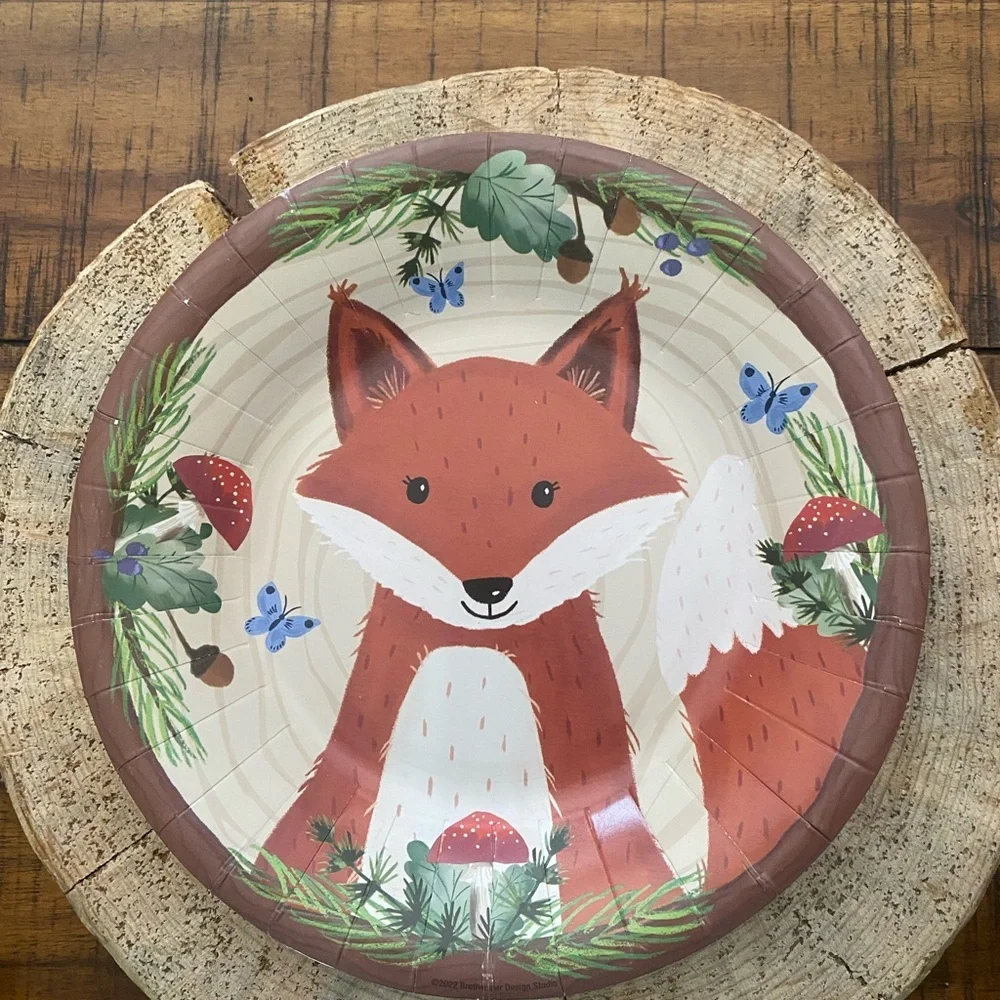 Woodland Animal Forest Animal Greenery Birthday Theme Cake Topper Decor